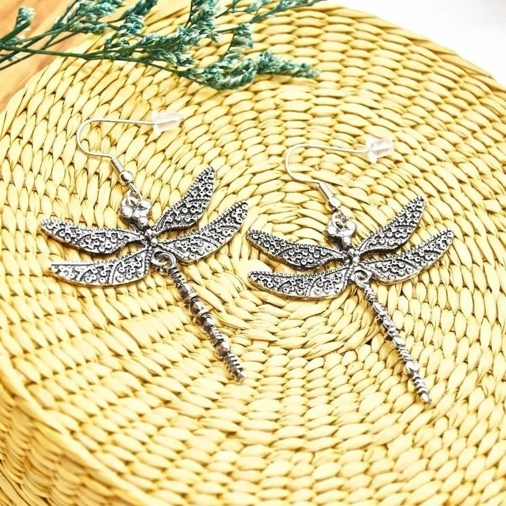 Silver Dragonfly Earrings